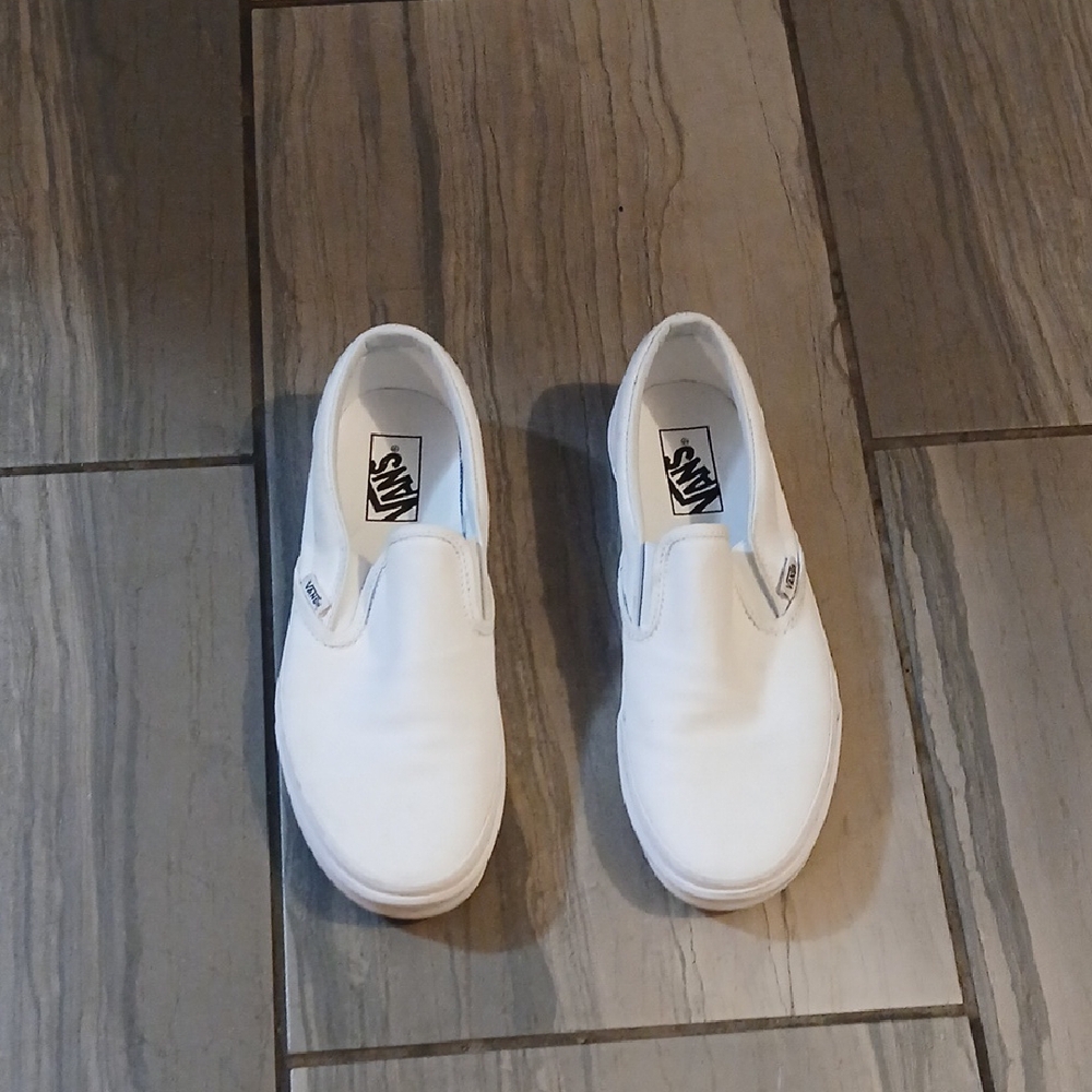 Vans Kids Classic White Slip-On Sneakers